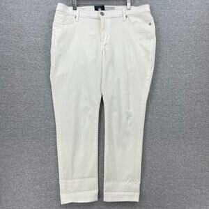 Rock & Republic Jeans Womens 16M Plus White Distressed Boyfriend Relaxed Fit NEW